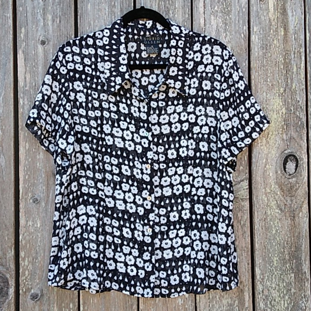 Sigrid Olsen Floral Blouse 16
